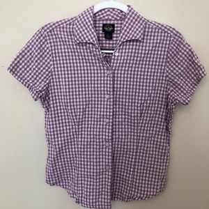 Purple and white plaid vintage top